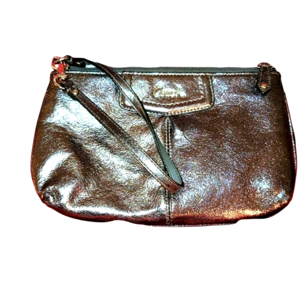 Coach Metallic wristlet